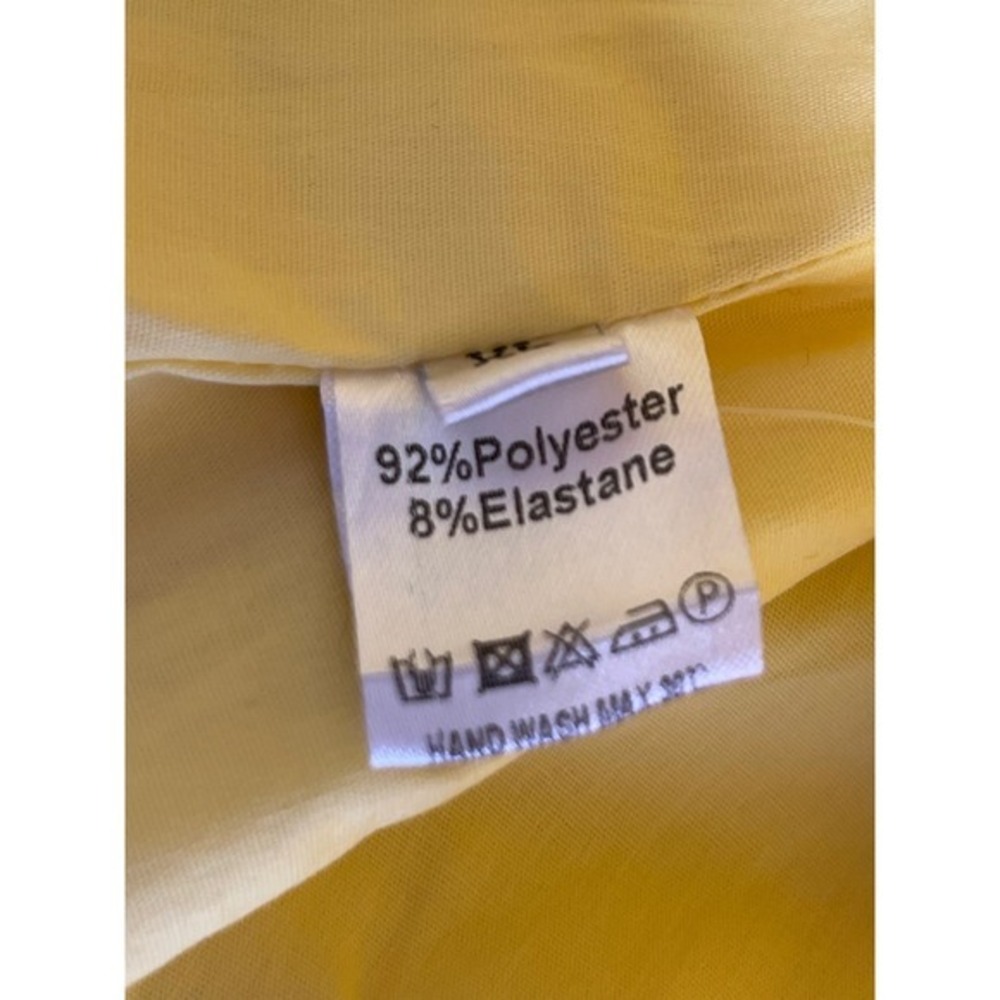 Marthea Yellow Mesh Draped Corset Top Ruched Boned Sleeveless XL NEW - Picture 9 of 16